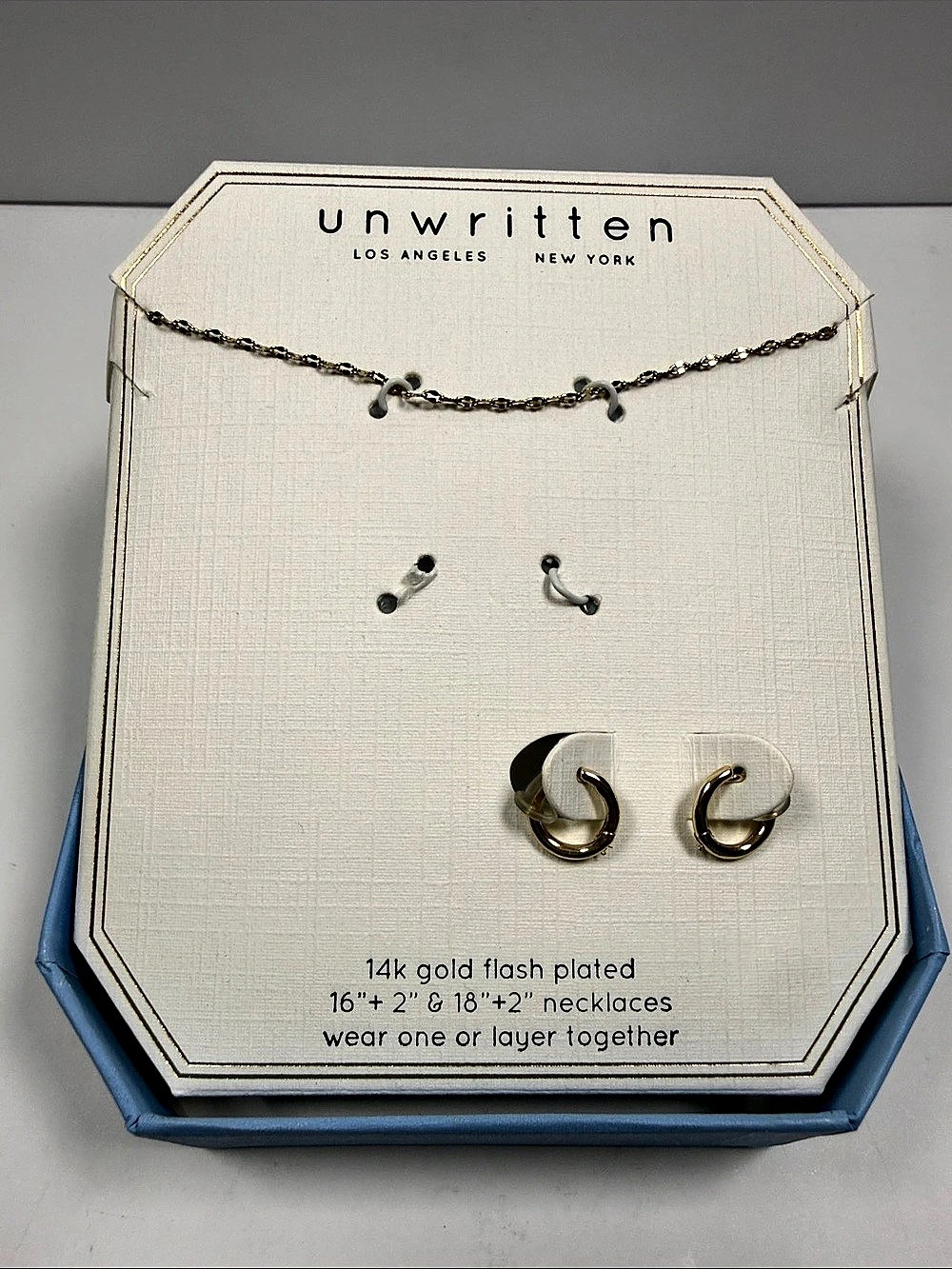 unwritten Gold-Plated Necklace & Earrings Set NWT